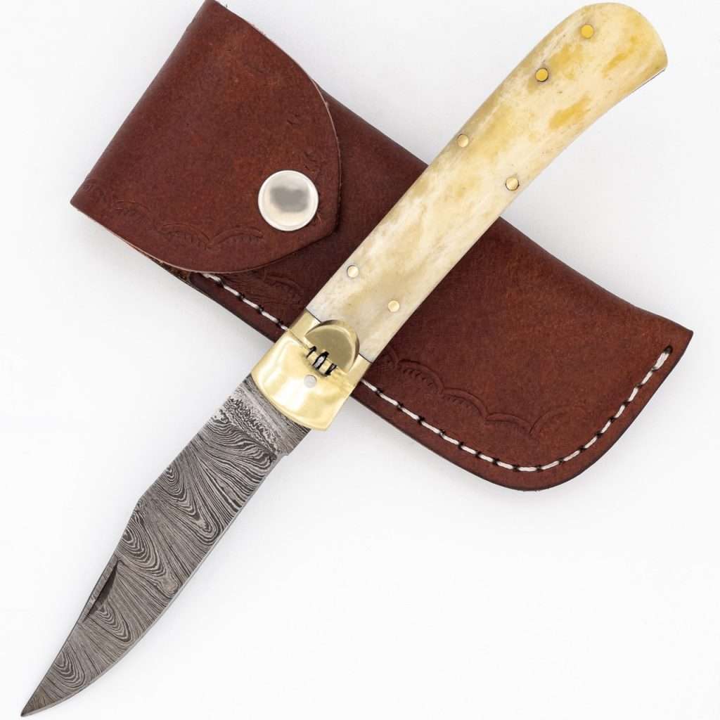 Damascus Wholesale Clip Point Switchblade Knife