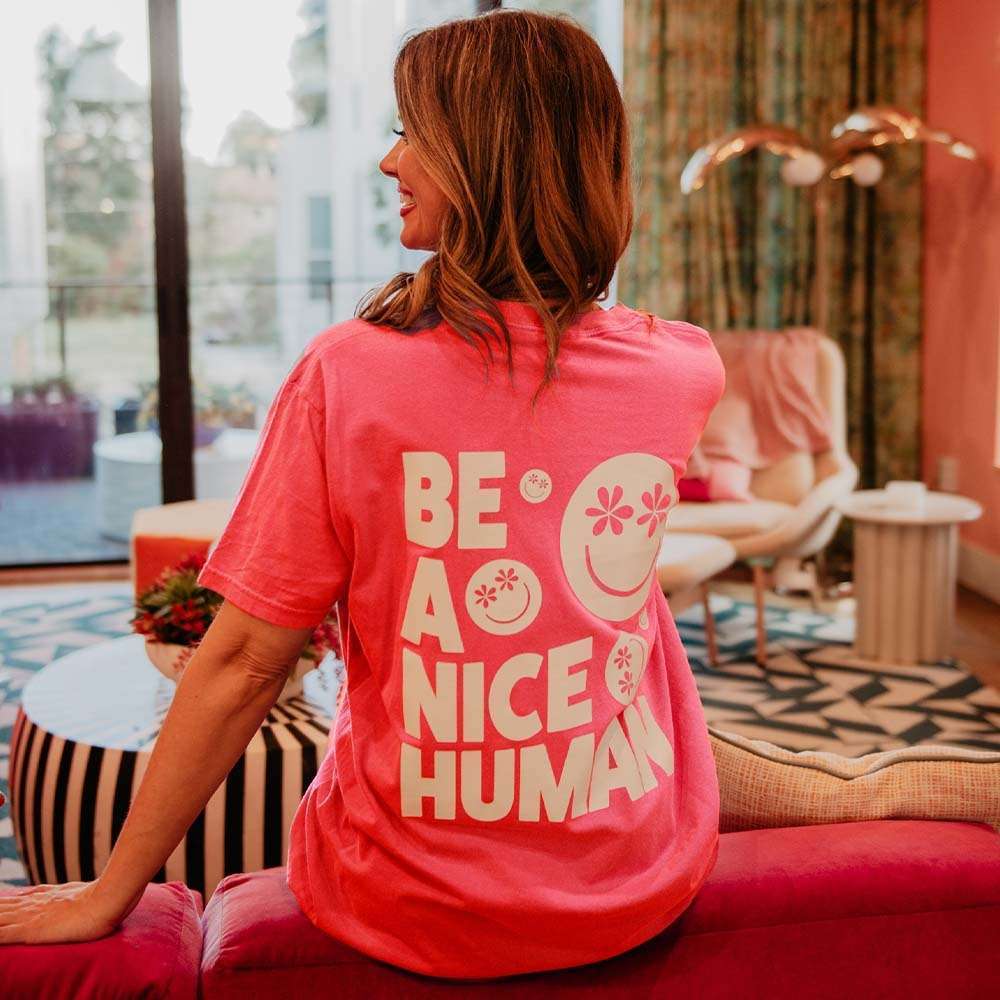 BE A NICE HUMAN WHOLESALE OVERSIZED GRAPHIC TEE