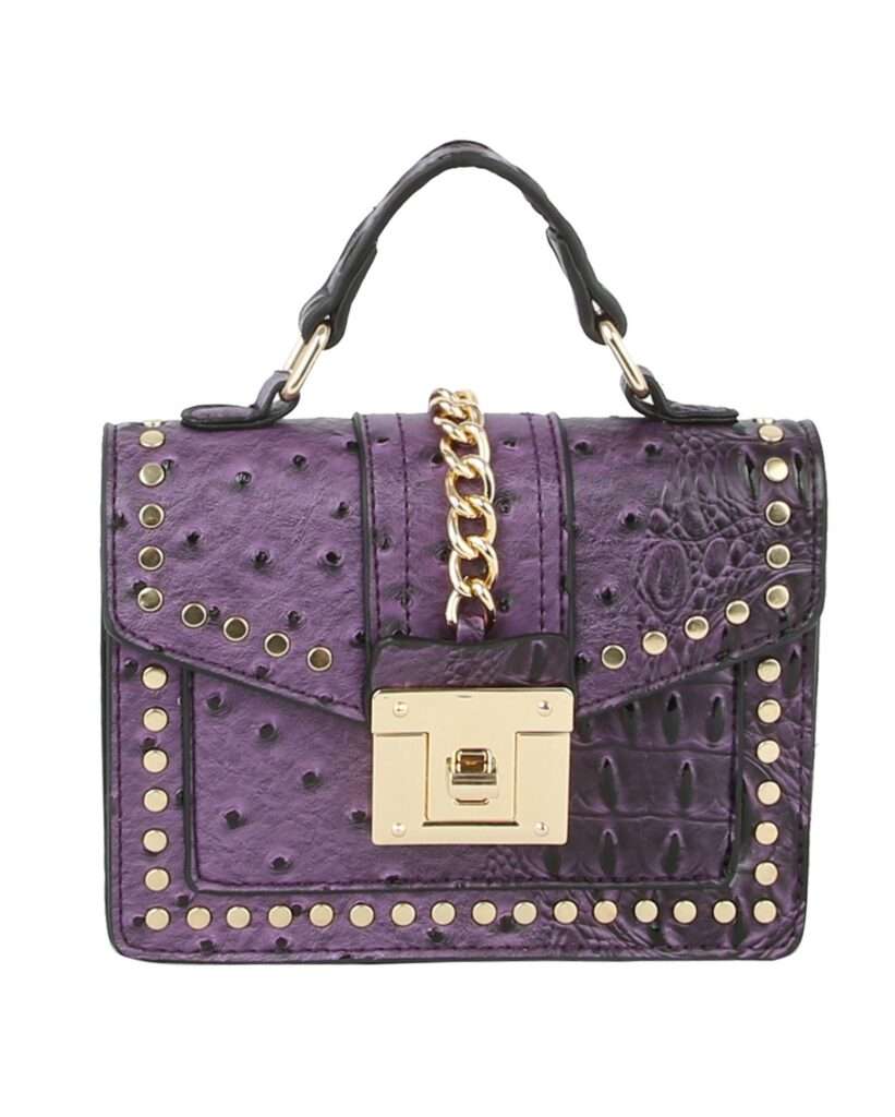 Purple Alligator & Ostrich Cross Wholesale Shoulder bag