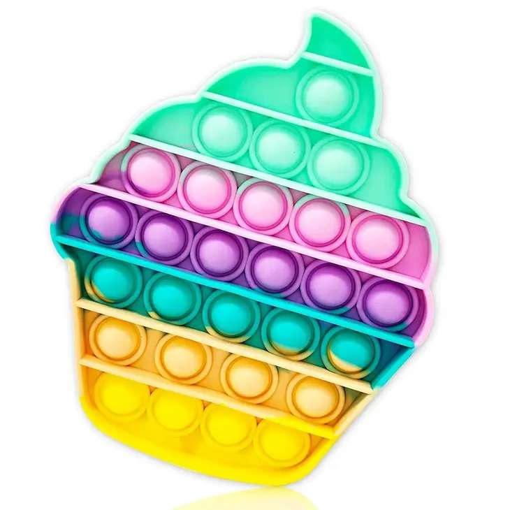 Rainbow Cupcake Pop It Toys- Assorted Colors