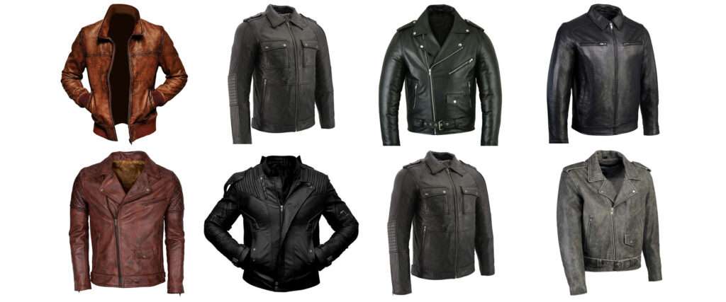 Wholesale Men's Leather Motorcycle Jackets with Collar