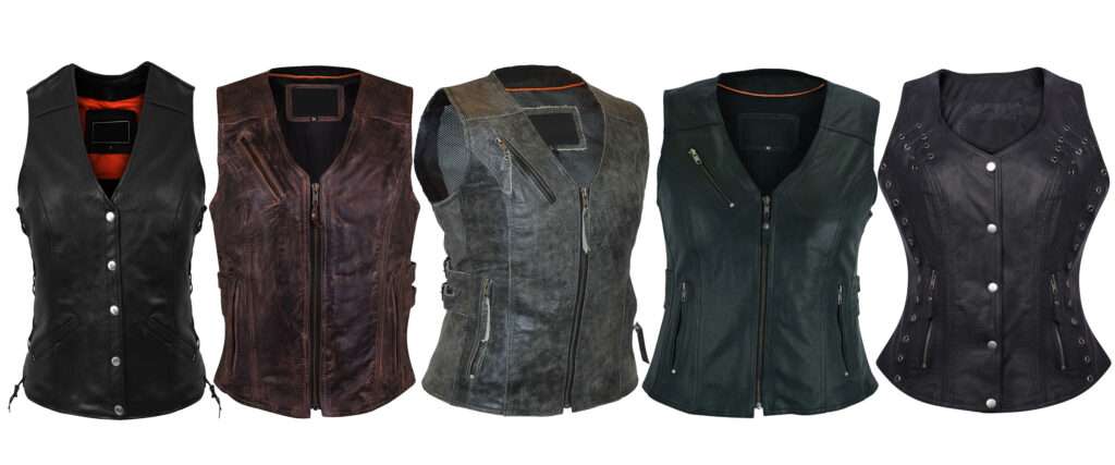 Wholesale Motorcycle Leather Vests for Women's